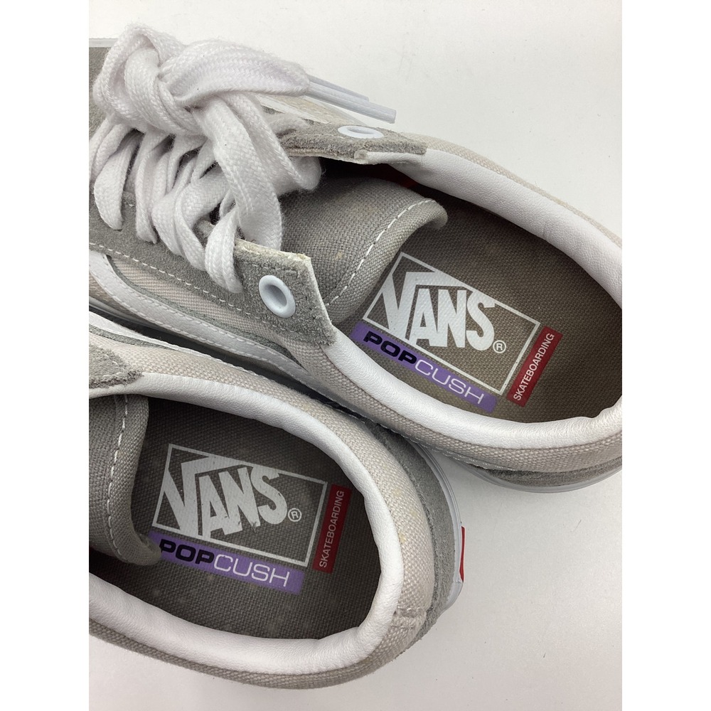Vans Skate Old Skool Grey White Suede Canvas PopCush Sneakers Mens 4.5 Womens 6 - Picture 5 of 7
